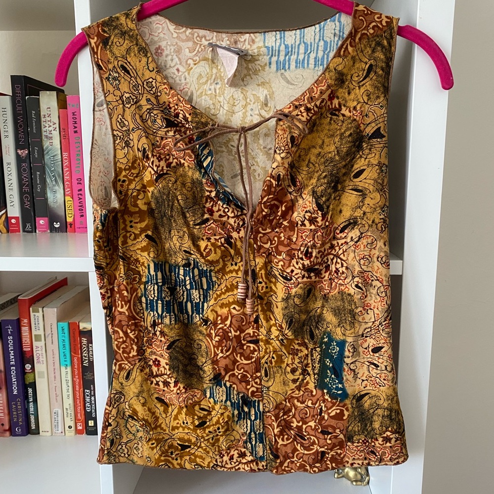 Y2K Rave Paisley Print Tank